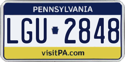 PA license plate LGU2848