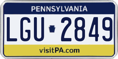 PA license plate LGU2849