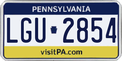 PA license plate LGU2854