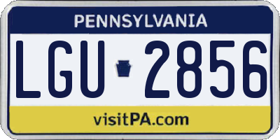 PA license plate LGU2856