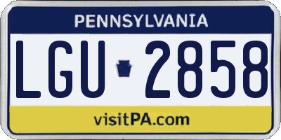 PA license plate LGU2858