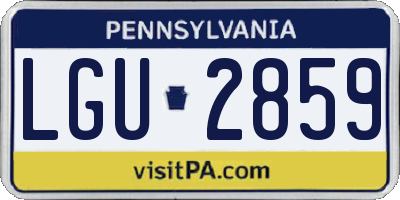 PA license plate LGU2859