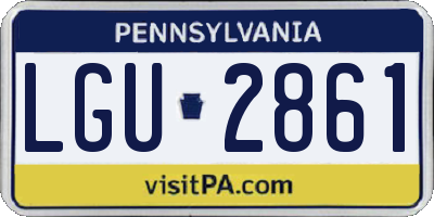 PA license plate LGU2861