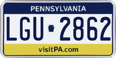 PA license plate LGU2862