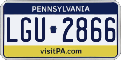 PA license plate LGU2866