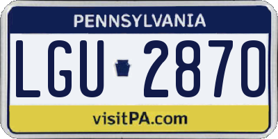 PA license plate LGU2870