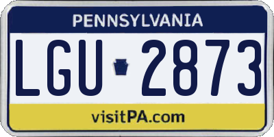 PA license plate LGU2873
