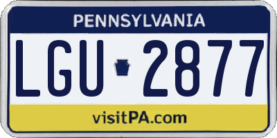 PA license plate LGU2877