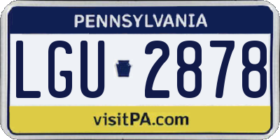 PA license plate LGU2878