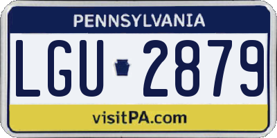 PA license plate LGU2879