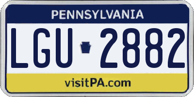 PA license plate LGU2882