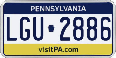PA license plate LGU2886