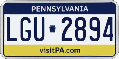 PA license plate LGU2894