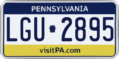 PA license plate LGU2895