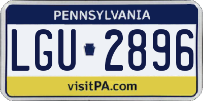 PA license plate LGU2896