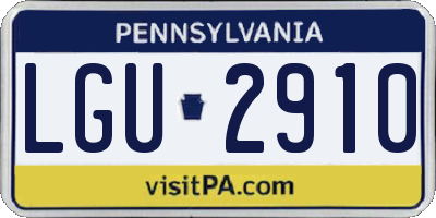 PA license plate LGU2910