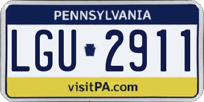 PA license plate LGU2911
