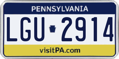 PA license plate LGU2914