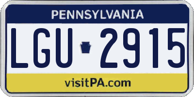 PA license plate LGU2915