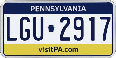 PA license plate LGU2917
