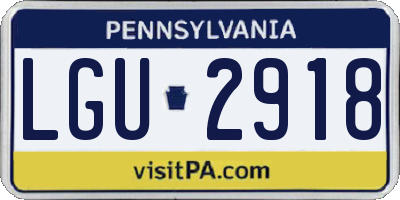 PA license plate LGU2918