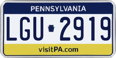 PA license plate LGU2919
