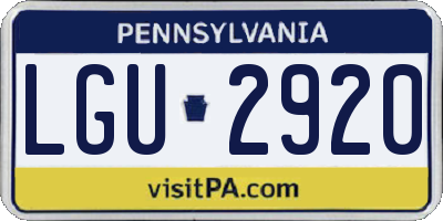 PA license plate LGU2920