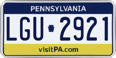 PA license plate LGU2921