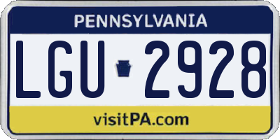 PA license plate LGU2928