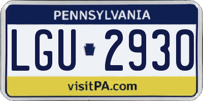 PA license plate LGU2930