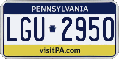 PA license plate LGU2950