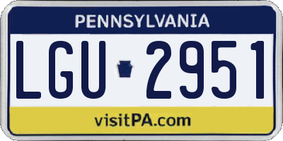PA license plate LGU2951