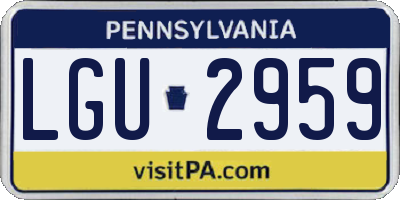 PA license plate LGU2959