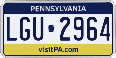 PA license plate LGU2964