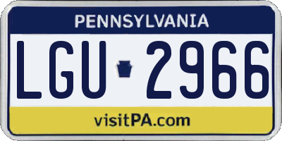 PA license plate LGU2966
