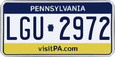 PA license plate LGU2972