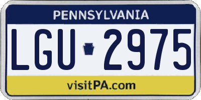 PA license plate LGU2975