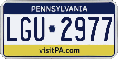 PA license plate LGU2977