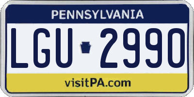 PA license plate LGU2990