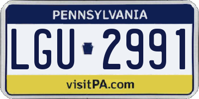 PA license plate LGU2991