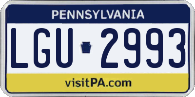PA license plate LGU2993