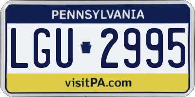 PA license plate LGU2995