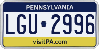 PA license plate LGU2996