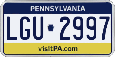 PA license plate LGU2997