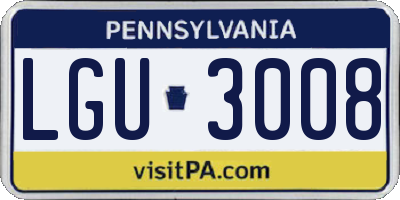 PA license plate LGU3008