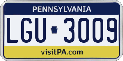PA license plate LGU3009