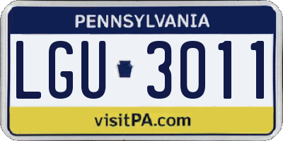 PA license plate LGU3011