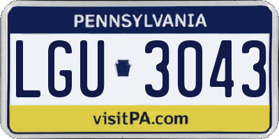PA license plate LGU3043