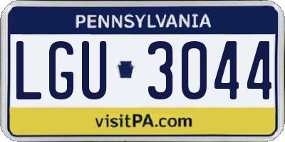 PA license plate LGU3044
