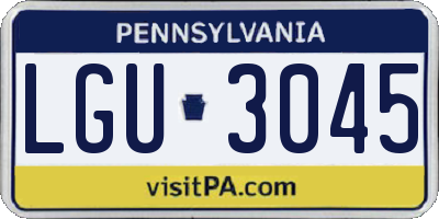 PA license plate LGU3045